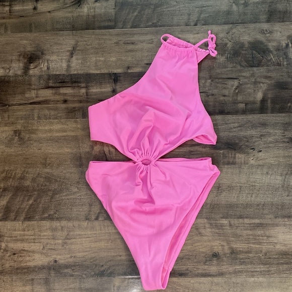 AGUA BENDITA Bloom ross solid one piece in pink Large - Picture 11 of 13